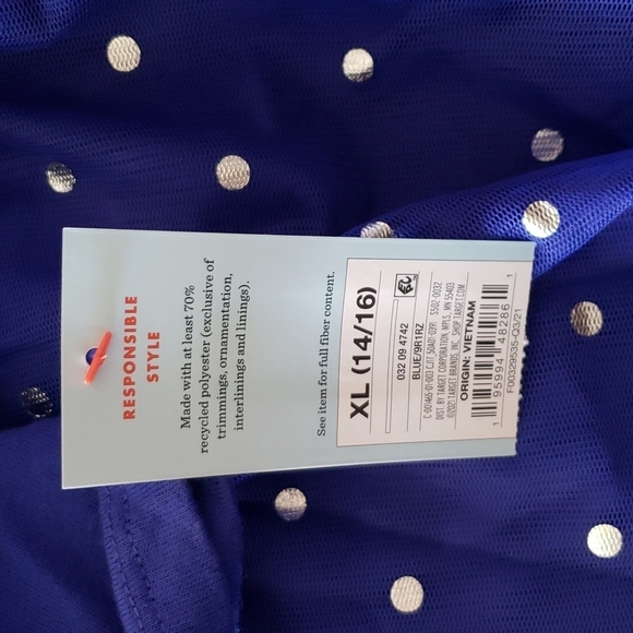 Cat & Jack Hanukkah Star of David Reversible Sequin Blue & Silver Dress XL - Picture 7 of 12